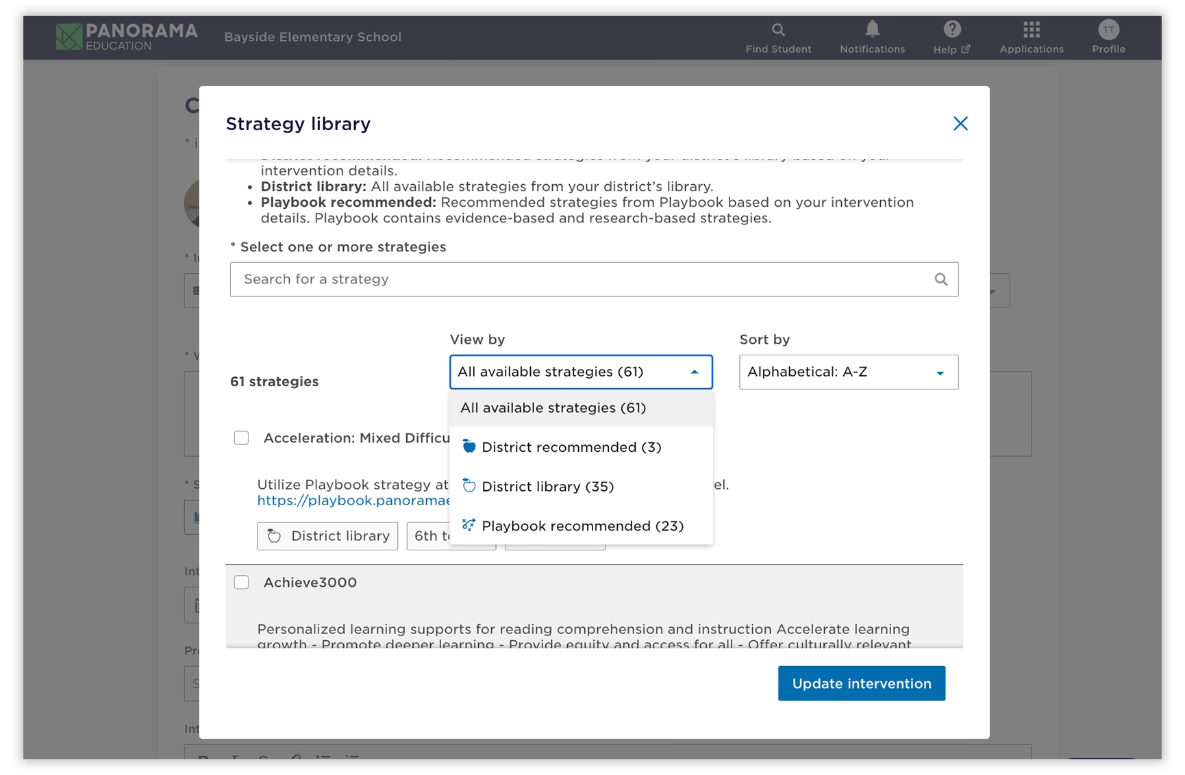 strategy library intervention