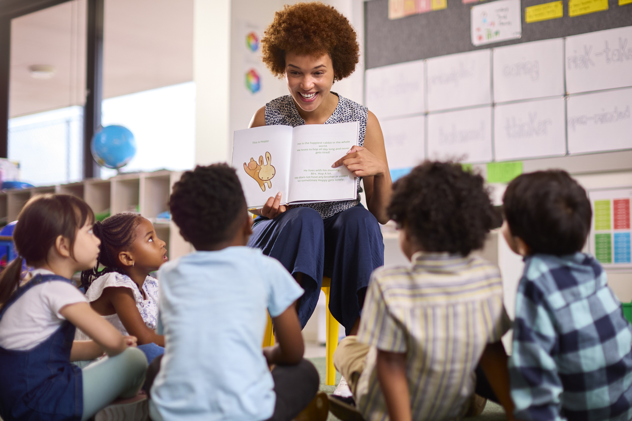 Teacher reading to students